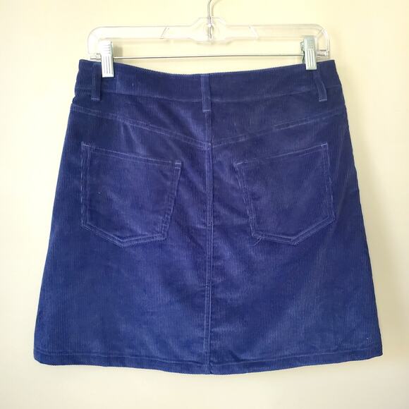 Frye Heritage Corduroy Dark Blue Mini Skirt 6 Cowgirl Country Boho Casual NEW - Picture 8 of 13